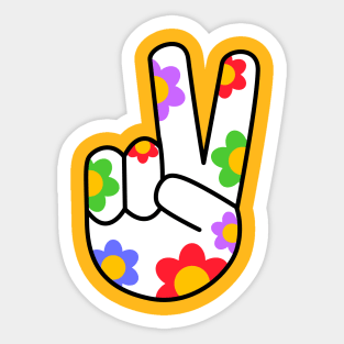 Floral Peace Sign Sticker